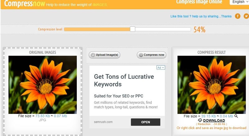 کم کردن حجم عکس سایت Compressnow