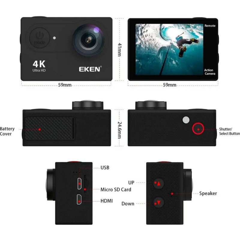 دوربین فیلم برداری ورزشی اکن EKEN H9R Action Camera