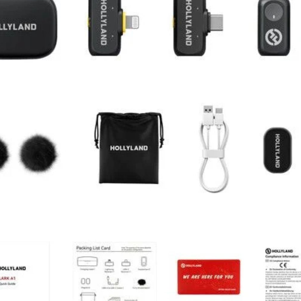 Hollyland Lark A1 Combo 2 Person Wireless Microphone (1) میکروفون یقه ای بی سیم Hollyland Lark A1 Combo 2 Person Wireless Microphone