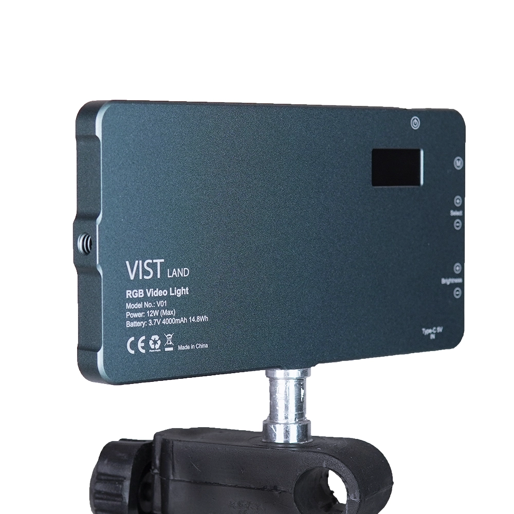 Vistland V01 RGB LED video light (1) نور ثابت ال ای دی ویست لند Vistland V01 RGB LED video light