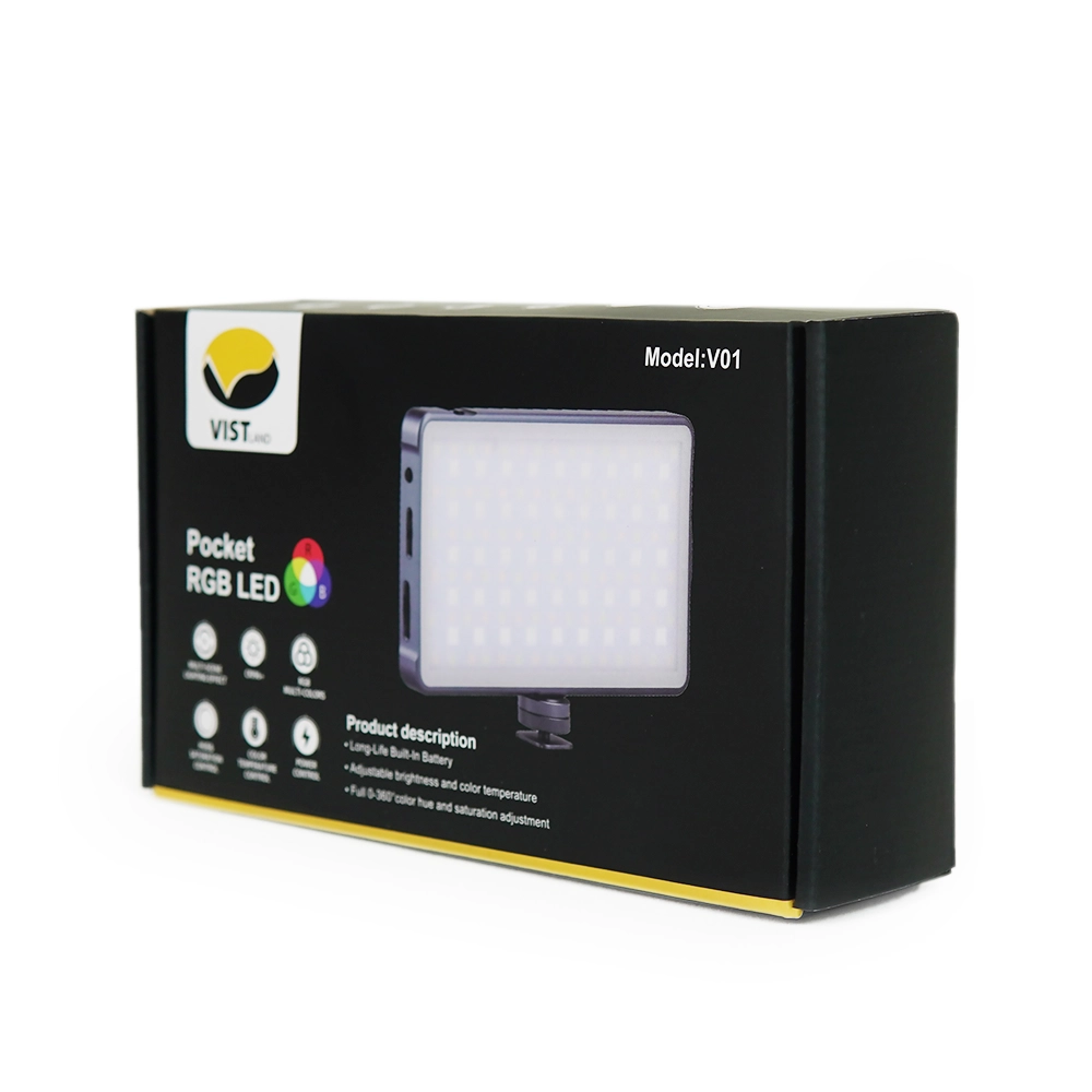 Vistland V01 RGB LED video light (3) نور ثابت ال ای دی ویست لند Vistland V01 RGB LED video light